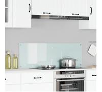 Dosseret de cuisine - 120 x 40 cm - Verre trempé - Blanc - Résistant à la chaleur