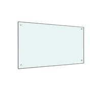 vidaXL Dosseret de cuisine Carrelage mural Verre trempé Blanc 90x50 cm Résistant aux rayures