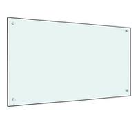 vidaXL Dosseret de cuisine Carrelage mural Verre trempé Blanc 90x50 cm Résistant aux rayures