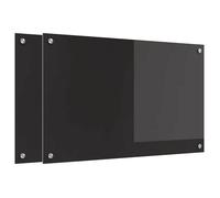 Dosseret de cuisine en verre trempé - vidaXL - 80x50x0.8 cm - Noir - Thermorésistant - Durable - 4 trous pré-percés