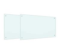 Dosseret de cuisine en verre trempé - vidaXL - Blanc - 90x50 cm - Thermorésistant jusqu'à 240 degrés