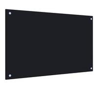 vidaXL Dosseret de Cuisine Carrelage Mural Décoration Protection Anti-éclaboussures Résistant aux Rayures Noir 80x50 cm Verre Trempé