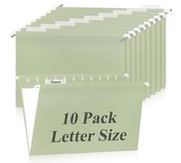 Dossier à suspendre en plastique transparent de format lettre pour armoires de classement de documents (10, vert sauge)