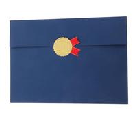 Dossier à Trois Volets pour Certificats, Diplômes et Récompenses | Papier Bleu ou Noir, Extérieur Rembourré, Poches Intérieures, Insertion Aisée, Transport Portable, Présentation Élégante