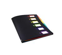 Dossier A4 Accordéon en Plastique, Rangement Multi-Sections pour documents | Fermeture à Bouton, Coloris Noir, Format 31,5x25x3cm, Tri Pratique pour Élèves, Enseignants, Rapports et Voyages