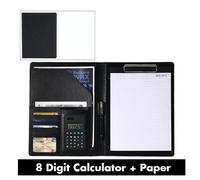 Dossier A4 Avec Calculatrice Et De Nom",En Cuir,Pour Business,Contrat,Fichiers,"Gestionnaire - Type Black 3