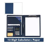Dossier A4 Avec Calculatrice Et De Nom",En Cuir,Pour Business,Contrat,Fichiers,"Gestionnaire - Type Blue 4