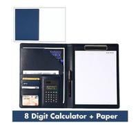 Dossier A4 Avec Calculatrice Et De Nom",En Cuir,Pour Business,Contrat,Fichiers,"Gestionnaire - Type Blue 3