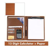 Dossier A4 Avec Calculatrice Et De Nom",En Cuir,Pour Business,Contrat,Fichiers,"Gestionnaire - Type Brown 4