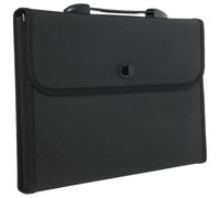 Dossier Accordéon A4 Noir en Plastique, Grosse Capacité, Multicouches | Pochette à Dossiers, Rangement Vertical de Feuilles, Tri Rapide, pour Notes, Reçus, Réunions Terrain