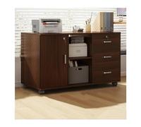 Dossier Classeur de bureau sous meuble de rangement de bureau trois tiroirs deux compartiments armoire de rangement à une porte buffets d'usine verrouillables en bois Chemises de classement(Bruin)