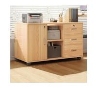 Dossier Classeur de bureau sous meuble de rangement de bureau trois tiroirs deux compartiments armoire de rangement à une porte buffets d'usine verrouillables en bois Chemises de classement(Beige)