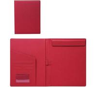 Dossier d'affaires A4, bloc-notes, organisateur de documents for femmes, école, bureau, conférence, planches à clips(Rood)