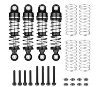 Dossier d'amortisseur à Amortisseur réglable de 4pcs Compatible avec 1 18 à l'échelle RC Crawler LC80 Modèle de Mise à Niveau des pièces de Rechange(Black)