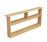 Dossier de canapé rétro en bois, table console avec 3 niveaux, faible encombrement, table d'entrée pour petits espaces, couleur bois, 120 x 15 cm