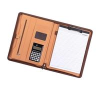 Dossier De Conférence D'affaires Exécutif En Cuir À Fermeture Éclair Avec Bloc-notes Calculatrice Et Presse-papiers Organisateur Fichiers En Cuir PU Professionnel