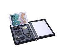 Dossier de conférence d'affaires - Sac de Documents en Cuir d'affaires, Dossier de fichiers A4 avec Calculatrice de Banque d'alimentation sans Fil, Sac de Documents d'affaires Fournitures de Bureau