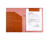 Dossier de conférence Organisateur de dossiers， Porte-bloc A4 avec rangement, organiseur avec porte-stylo for entretien/document juridique(Bruin)