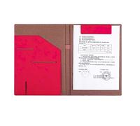 Dossier de conférence Organisateur de dossiers， Porte-bloc A4 avec rangement, organiseur avec porte-stylo for entretien/document juridique(Rood)