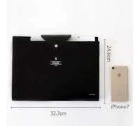 Dossier De Fichiers Accordéon A4 À Bouton Simple,Papier De Test Étudiant,Sac De Documents De Bureau,Papeterie En Gros,Entrée 5 Et 8 - Type Noir + 8 Pouces