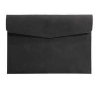 Dossier de fichiers Classeur en cuir A4 Simple, sac à documents de grande capacité, mallette mode, fichiers factures contrat données, organisateur papier bureau(Noir)