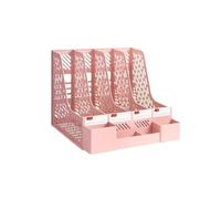 Dossier de fichiers organisateur bureau, porte-revues, support tri, séparateurs verticaux(Pink)