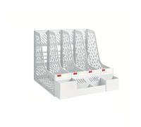 Dossier de fichiers organisateur bureau, porte-revues, support tri, séparateurs verticaux(White)