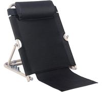 Dossier De Lit Tissu Réglable Dossier De Lit Dossier De Dossier Support De Lit avec Tuyau en Acier Pulvérisé Support Inclinable Confortable en Tissu Oxford pour Voyager Lire M, Black, 52cm