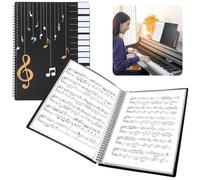 Dossier de musique de 120 pages, classeur à spirales, organiseur de documents en papier, étanche, chorale, concert choral, convient aux papiers de format A4, 24 x 31 cm
