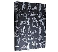 Dossier de musique format A4 pour partitions de musique, documents sur le thème de la musique, 40 pochettes de rangement