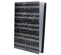 Dossier de musique format A4 pour partitions de musique, documents sur le thème de la musique, 40 poches, dossier de rangement (dossier de fichier, noir)