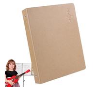 Dossier de partitions - Organisateur de classeur en papier kraft PVC en cuir PU | Livre de rangement pour chorale de concert 25,3 x 31,3 x 4,1 cm, support de partition avec boucles mobiles pour étudia