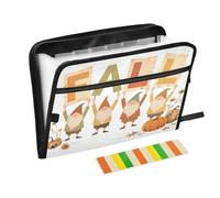 Dossier de poche 13 poches A4 format lettre avec fermeture éclair pour salle de classe, maison, bureau, voyage, bonjour automne, automne, dwalf fleur para guardar documentos