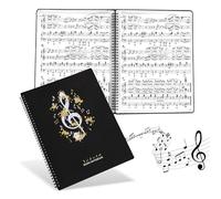 Dossier de Rangement pour Partitions de Musique, Dossier Feuilles de Musique Noir, Classeur A4 Musique en Plastique, 60 Compartiments/60 Pages Partitions de Musique A4 pour Musiciens, Choristes