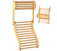 Dossier de sauna ergonomique en bois avec appui-tête réglable, chaise de dossier sauna 91 cm avec coussinets antidérapants pour accessoires infrarouges