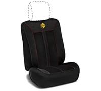 Dossier De Siège - Momo - Noir/Rouge - Mousse De Lamination - Taille Universelle - Confort Rembourré