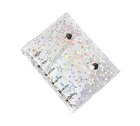 Dossier en PVC transparent décoré d ' étoiles holographiques avec systèmes de fixation à 2 points, organisation sécurisée des documents, carnet à double pression
