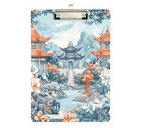 Dossier esthétique d'architecture chinoise avec porte-bloc en acrylique mignon pour enseignant infirmier, taille 22,9 x 30,5 cm