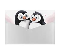 Dossier extensible à 6 poches, I Love Penguins en accordéon format A4, organiseur de documents portable pour reçus, factures, fournitures de bureau