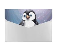 Dossier extensible à 6 poches, I Love Penguins en accordéon format A4, organiseur de documents portable pour reçus, factures, fournitures de bureau