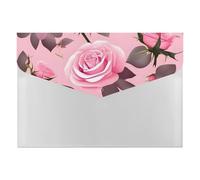 Dossier extensible à 6 poches, joli motif roses, accordéon, format A4, organiseur de documents portable pour reçus, factures, fournitures de bureau