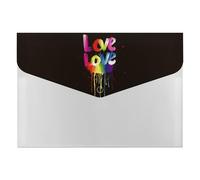 Dossier extensible à 6 poches, motif accordéon Love is Love, format A4, organiseur de documents portable pour reçus, factures, fournitures de bureau
