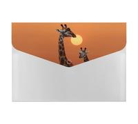 Dossier extensible à 6 poches, motif girafe au coucher du soleil en accordéon, format A4, organiseur de documents portable pour reçus, factures, fournitures de bureau