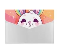 Dossier extensible à 6 poches, motif lapin joufflu en accordéon, format A4, organiseur de documents portable pour reçus, factures, fournitures de bureau
