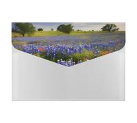 Dossier extensible à 6 poches, motif paysage du Texas Bluebonnets, classeur accordéon format A4, organiseur de documents portable pour reçus, factures, fournitures de bureau