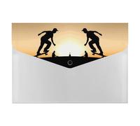 Dossier extensible à 6 poches, pour skateboard, accordéon, format A4, organiseur de documents portable pour reçus, factures, fournitures de bureau