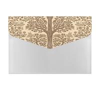 Dossier extensible à 6 poches, style accordéon en forme d'arbre beige, format A4, organiseur de documents portable pour reçus, factures, fournitures de bureau