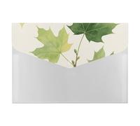 Dossier extensible avec 6 poches - 33 x 23 cm, format A4, organiseur de documents en polypropylène imperméable, motif feuilles d'érable vertes, organiseur de fichiers accordéon pour bureau et maison