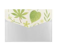 Dossier extensible avec 6 poches - 33 x 23 cm, format A4, organiseur de documents en polypropylène imperméable, aquarelle et feuilles vertes pour bureau et maison