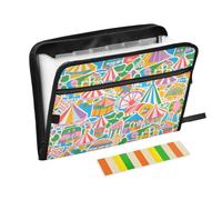 Dossier extensible coloré à suspendre avec 13 poches format A4 avec fermeture éclair pour dossier extensible en plastique